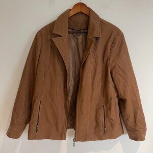 TanJay Petites Women Size 16P Brown Zipper Front Jacket